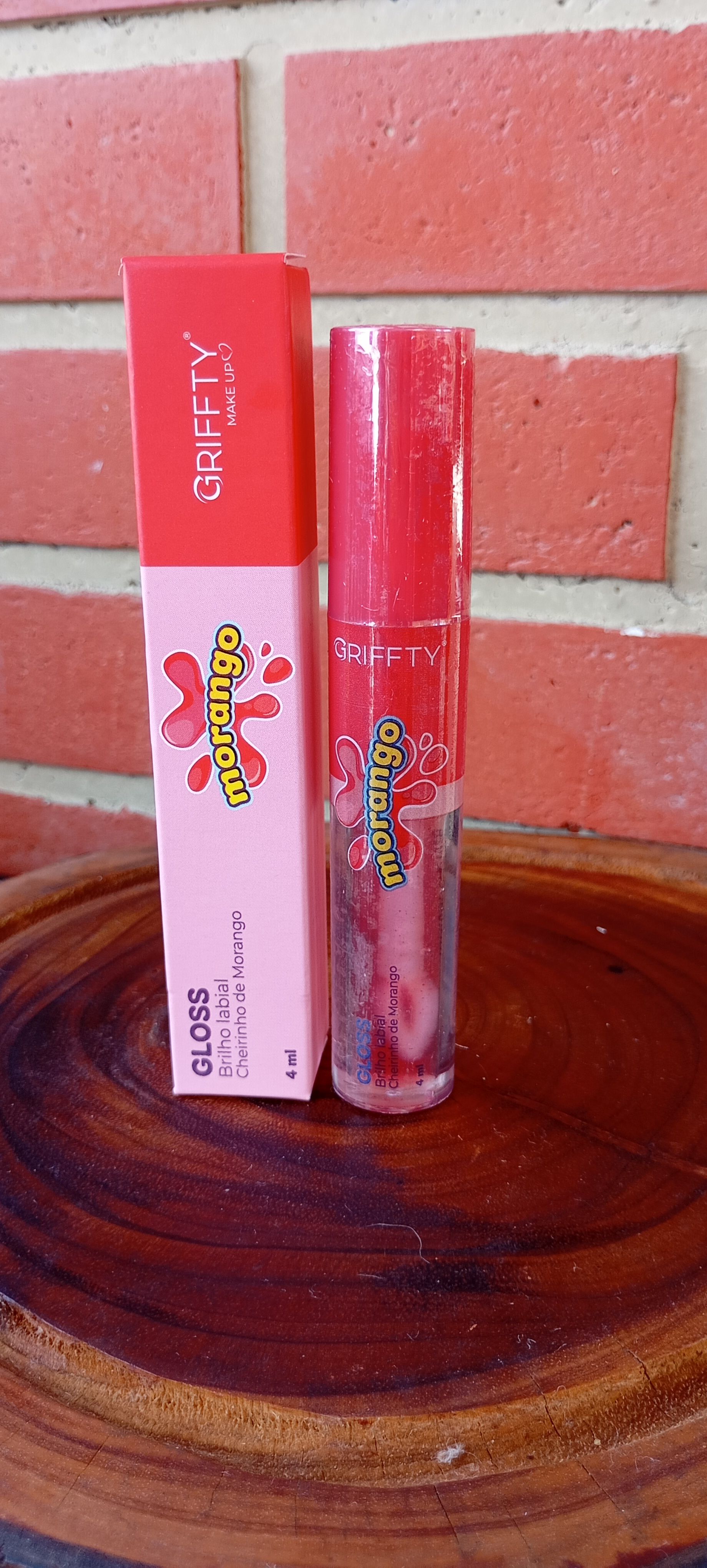 Griffty Gloss Brilho Labial Cheirinho de Morango 4ml