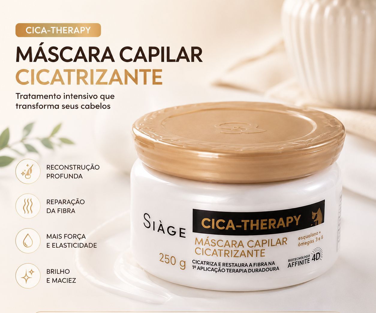 Máscara Capilar Cicatrizante Siàge Cica-Therapy 250g