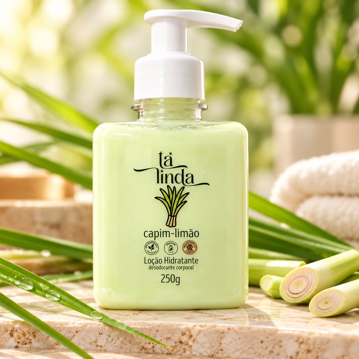 Loção Hidratante Desodorante Corporal Capim-Limão Tá Linda 250g