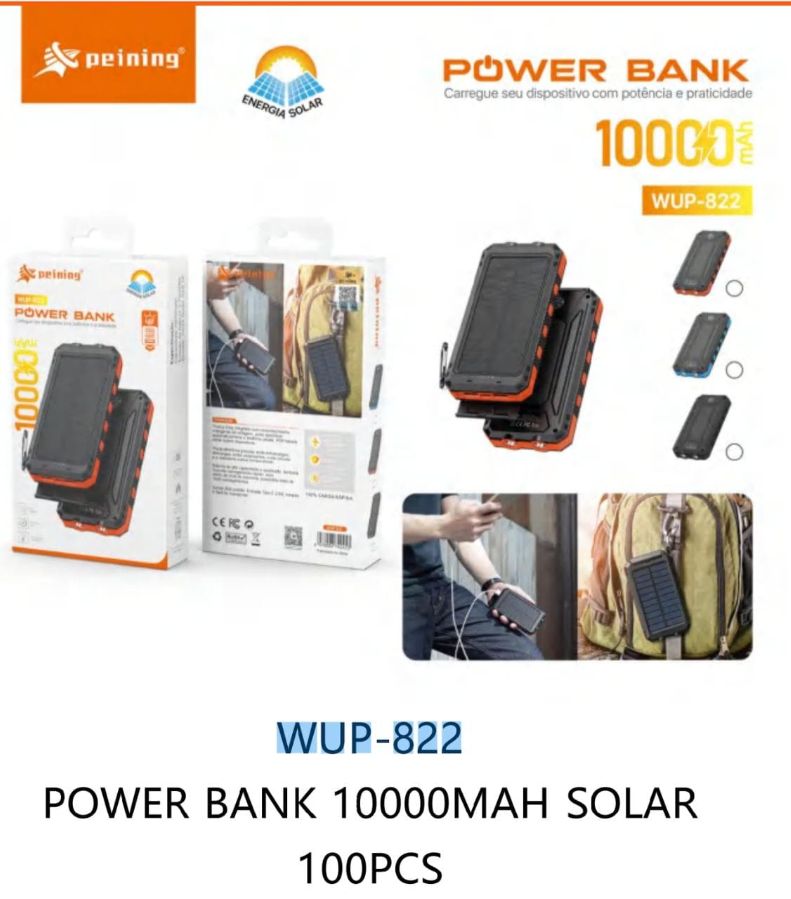 CX: 100 Power Bank Solar 10000mAh – Peining WUP-822