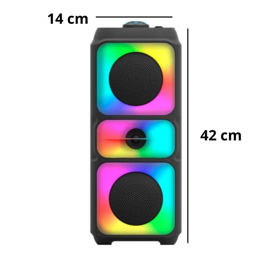 CX: 12 Caixa De Som Torre Bluetooth FM USB Grande Com Led 50W