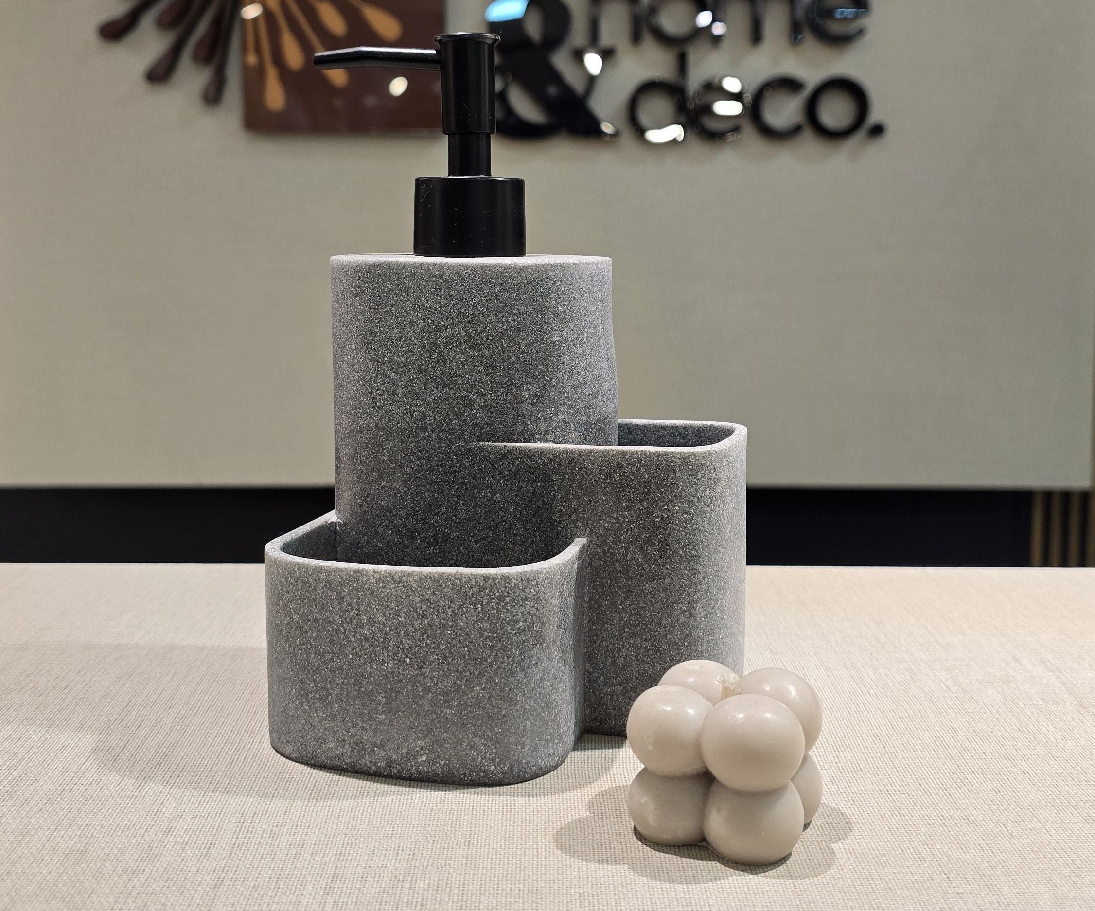 Disp res simil piedr beige c/porta esp - OBED Home & Deco San Rafael