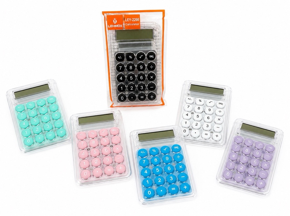 CALCULADORA LEHMOX / 8 DÍGITOS / ROSA, BRANCA, AZUL, VERDE, LILÁS, PRETA / LEY-2266