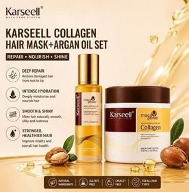 Conjunto de máscara capilar de colágeno Karseell + óleo de argan
