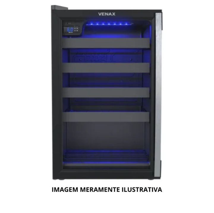 Adega Venax Piubella Cave 100l 24 Garrafas Preta fosca 127V (A)