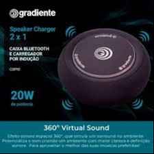 Caixa De Som Gradiente Bluetooth + Carregador Indução Gsp10