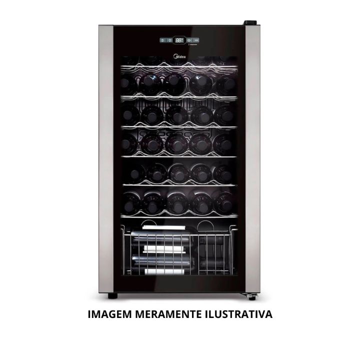 Adega Climatizada Midea 34 Garrafas - com Painel Touch WBB341 com Compressor 127v
