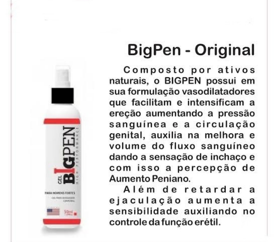Big Pen Poderoso Retardante E Intensificador De Ereção E Aumento Peniano