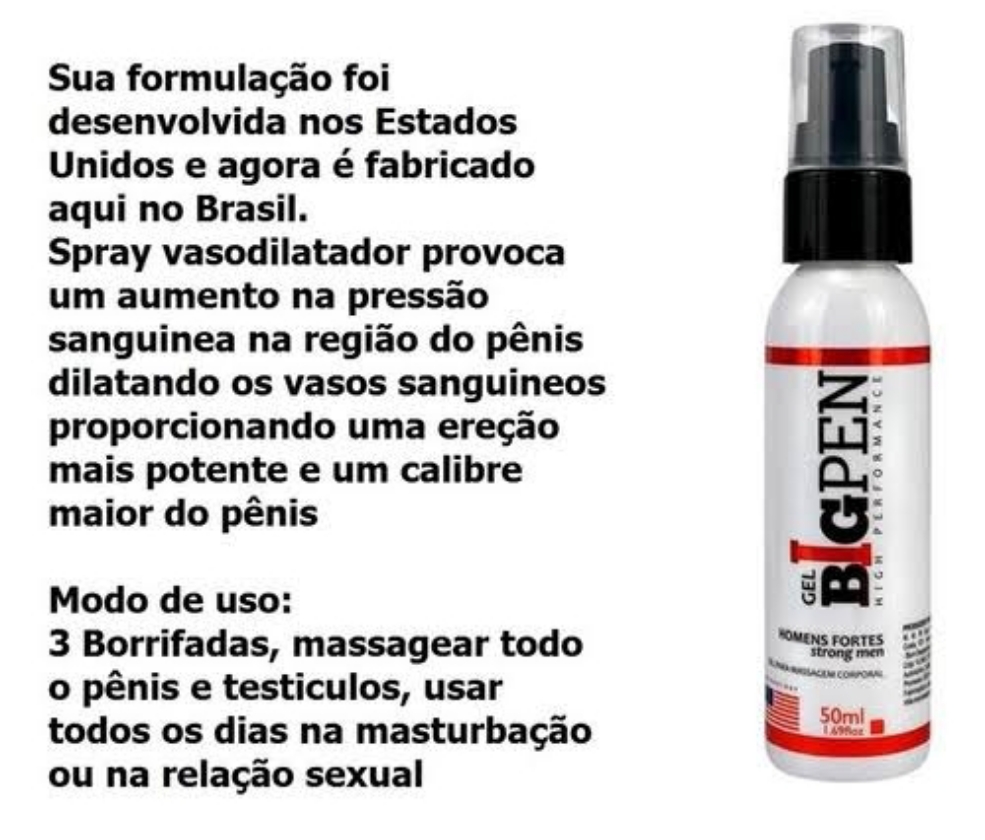 Big Pen Poderoso Retardante E Intensificador De Ereção E Aumento Peniano