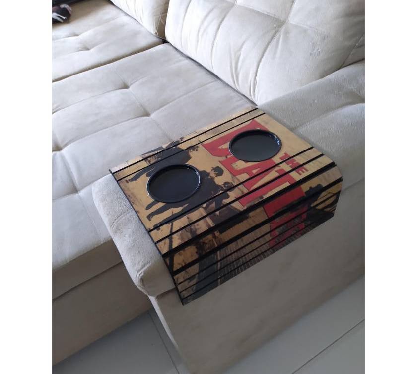 Bandeja esteira para braço de sofá personalizada estampada Os Beatles