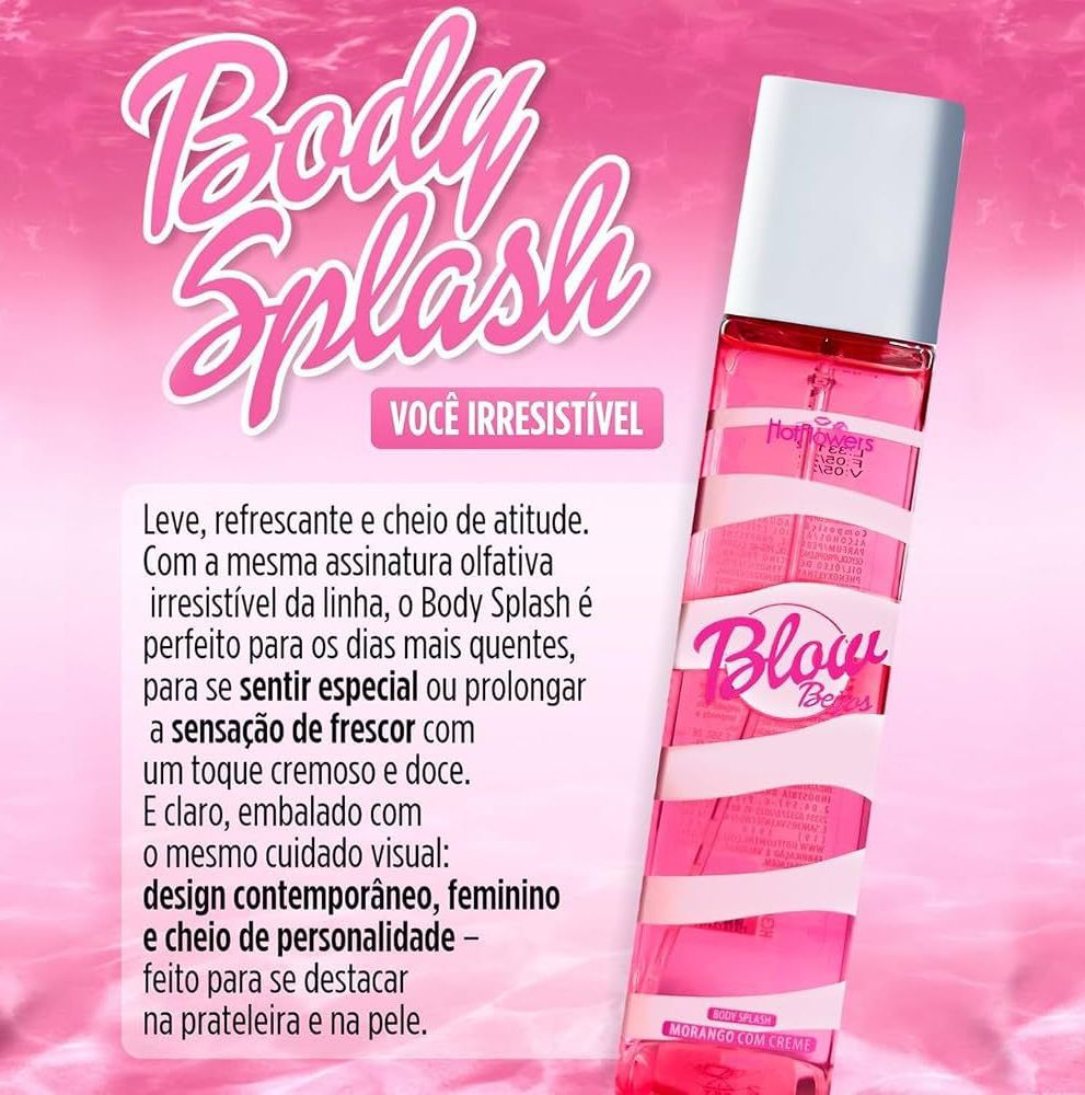 Body Splash Blow Beijos Morango Com Creme 180ml