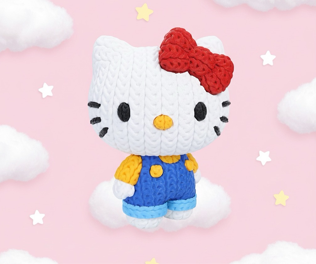 3D Printed - Knitted Style - Hello Kitty