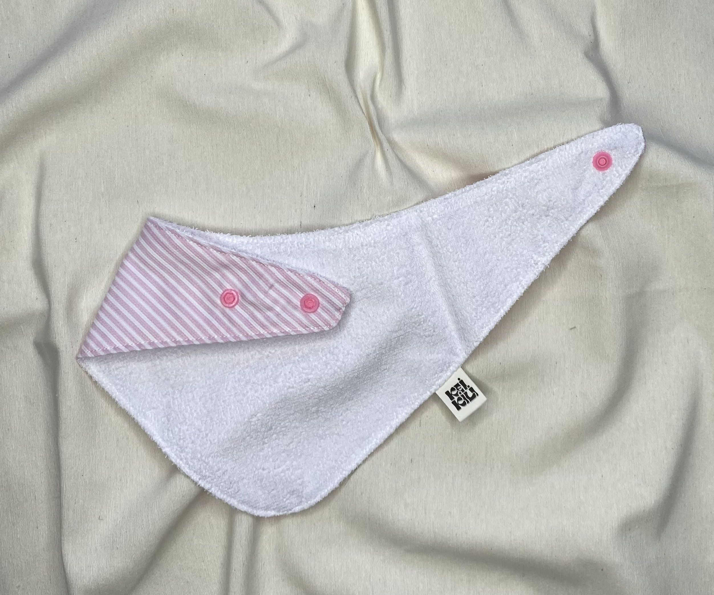 BABERO BANDANA - RAYAS ROSAS