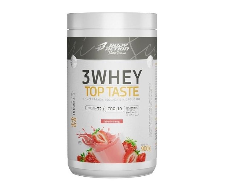 3 WHEY TOP TASTE 900GR MORANGO POTE