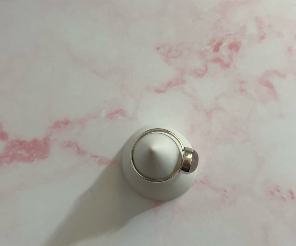 Anillo ROSE en plata 925 y cuarzo rosa