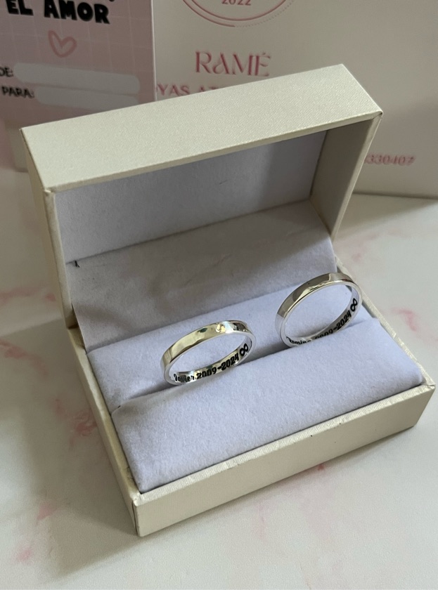 Alianzas CINTA en Plata 925 con grabados incluidos