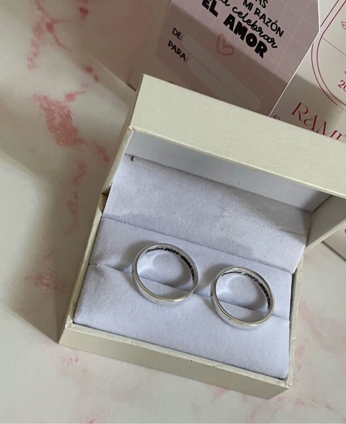 Alianzas CINTA en Plata 925 con grabados incluidos