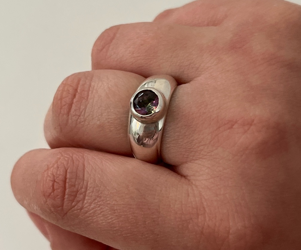 Anillo PRANA en plata 925 y topacio mistico