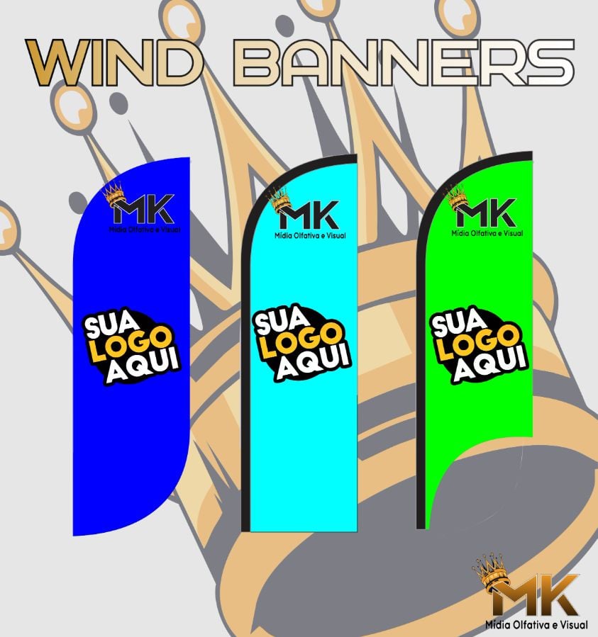 Wind Banner (Somente Tecido) Tamanho até 2,20m x 0,65m