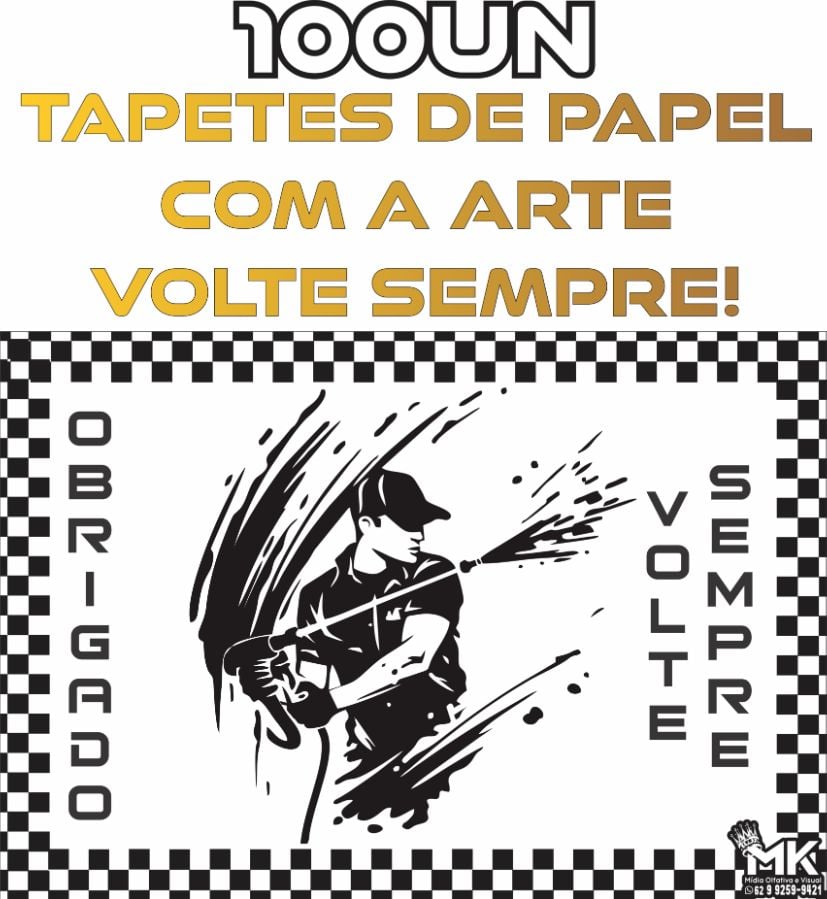 (100UN) Tapetes de papel (Arte : Obrigado, Volte Sempre")