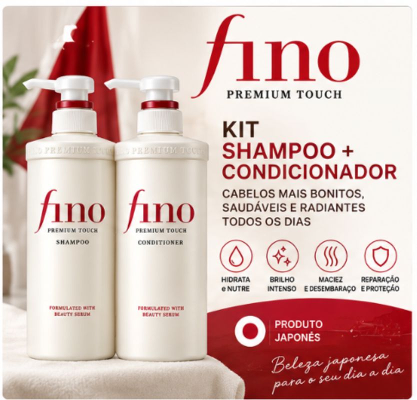 Fino Premium Touch – Kit Shampoo + Condicionador 550 ml 🇯🇵