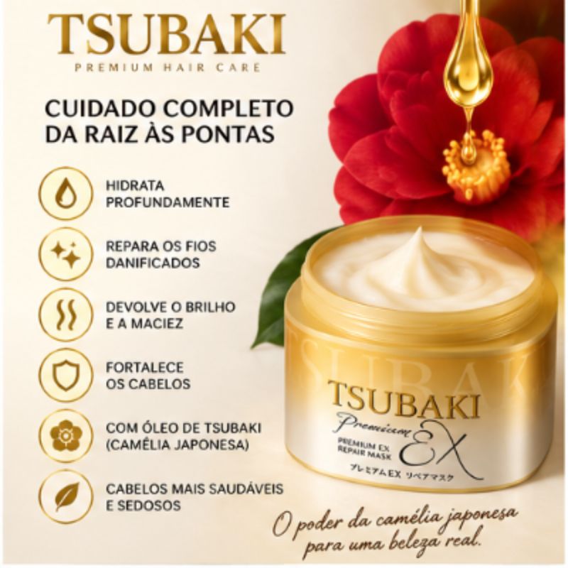 TSUBAKI Premium EX Repair Mask – Máscara Capilar 180 g 🇯🇵