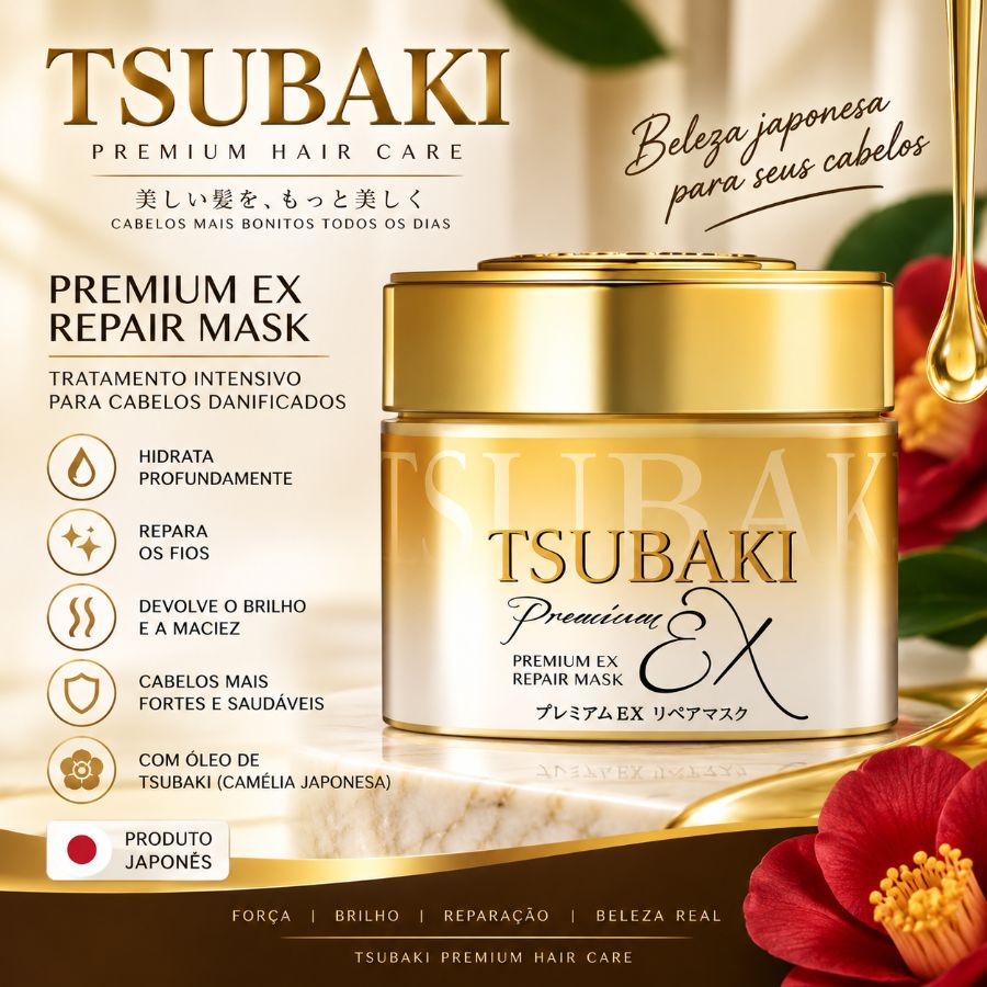 TSUBAKI Premium EX Repair Mask – Máscara Capilar 180 g 🇯🇵