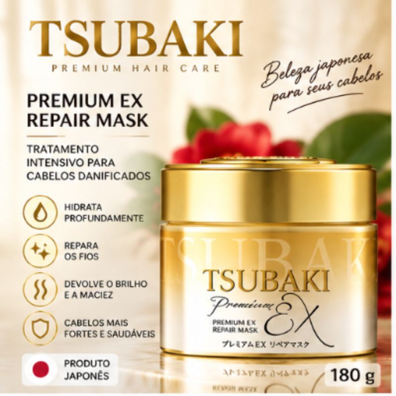TSUBAKI Premium EX Repair Mask – Máscara Capilar 180 g 🇯🇵
