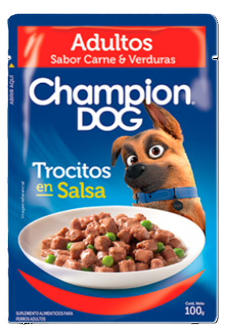 Dog Carne Pouch Champion 100 grs.