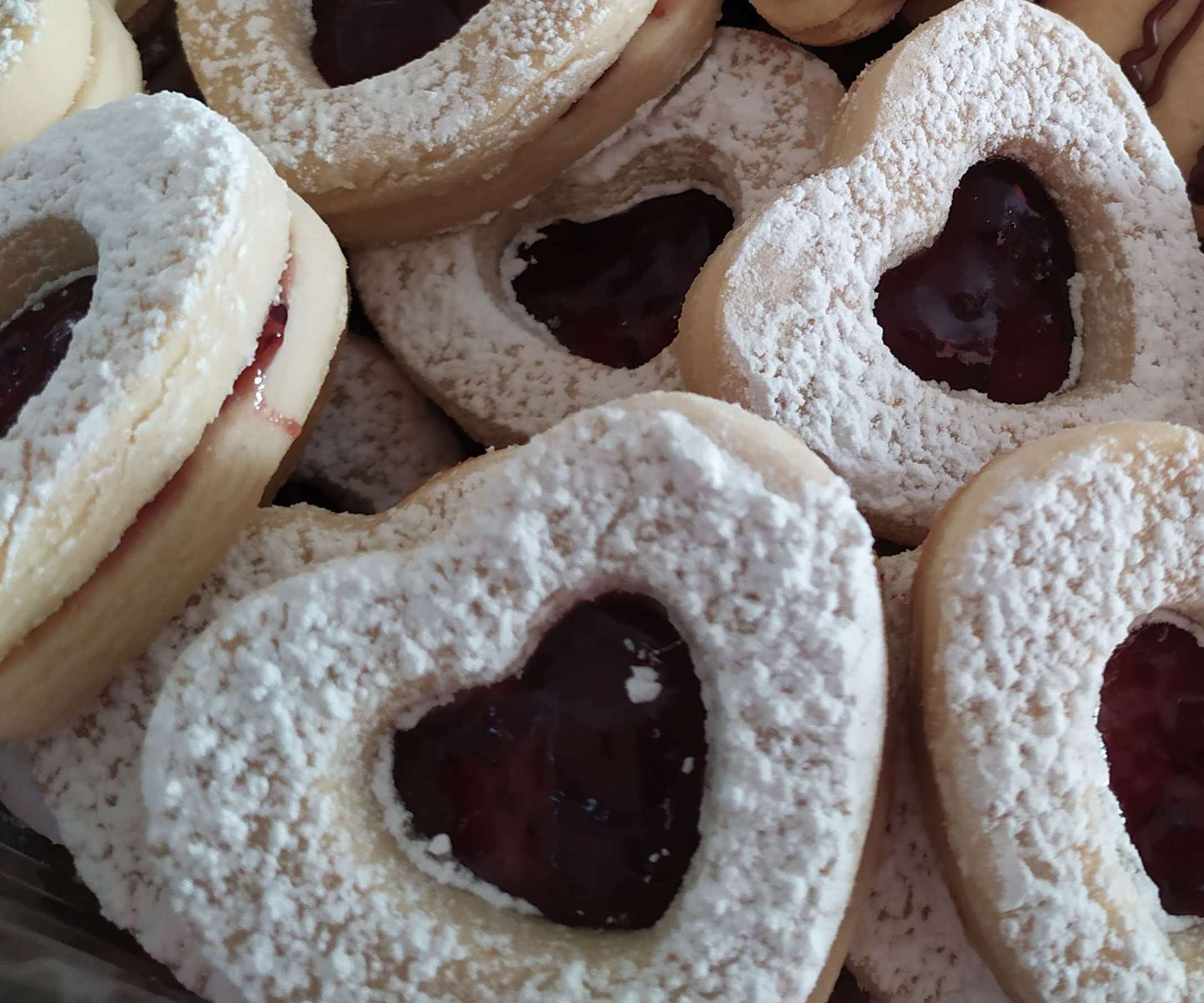 Galleta corazón con mermelada individual