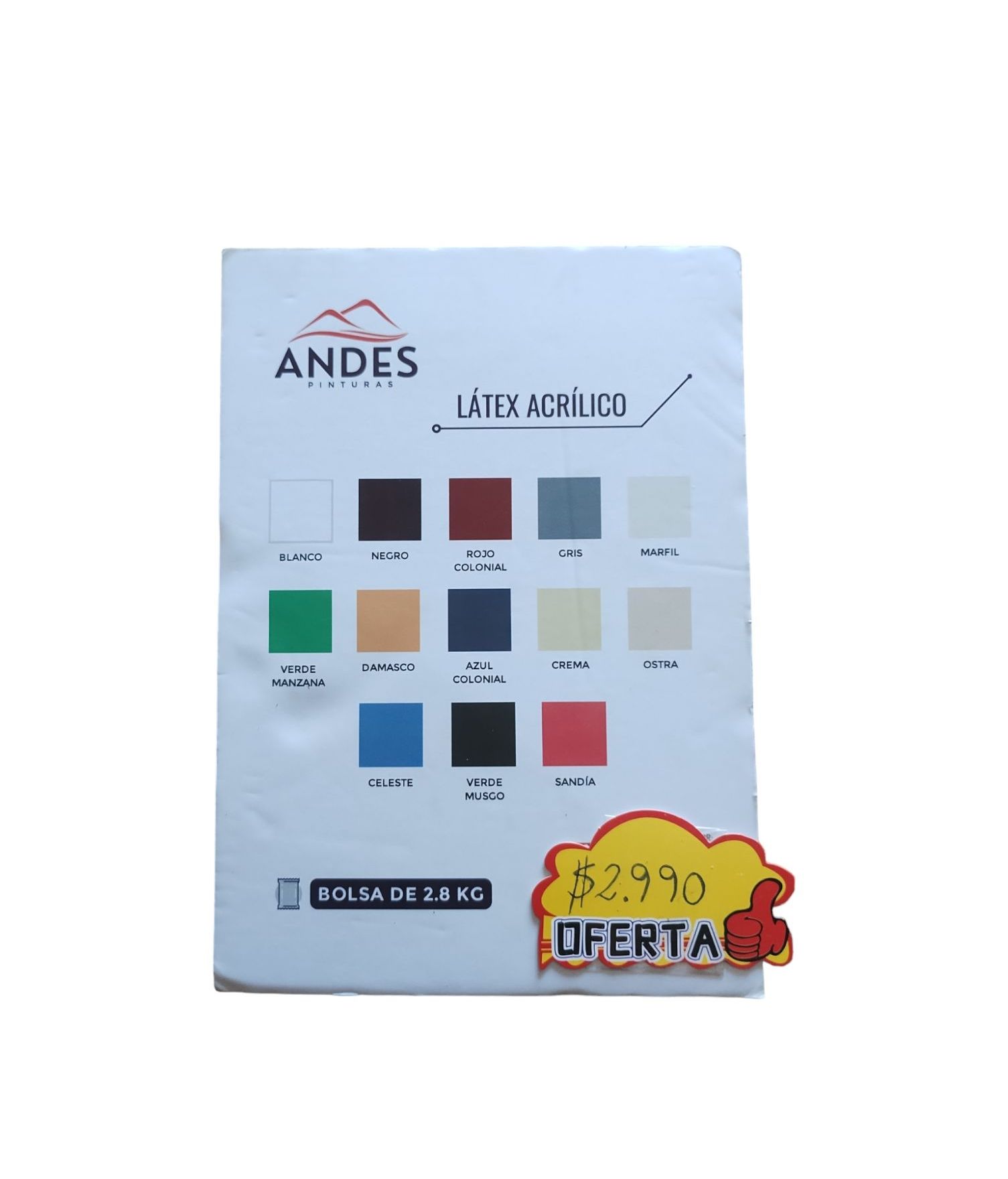 Bolsa Latex acrilico blanco 2.8 Lts