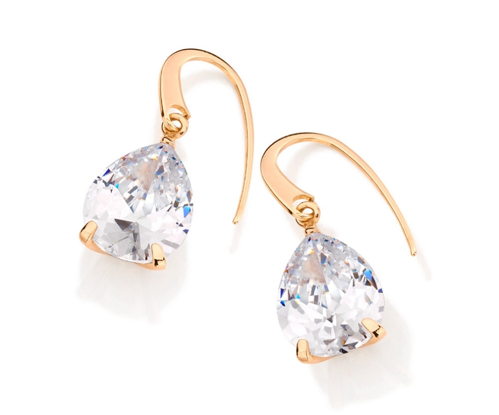 Brinco banhado a ouro 18k com zircônia Branco - Rommanel