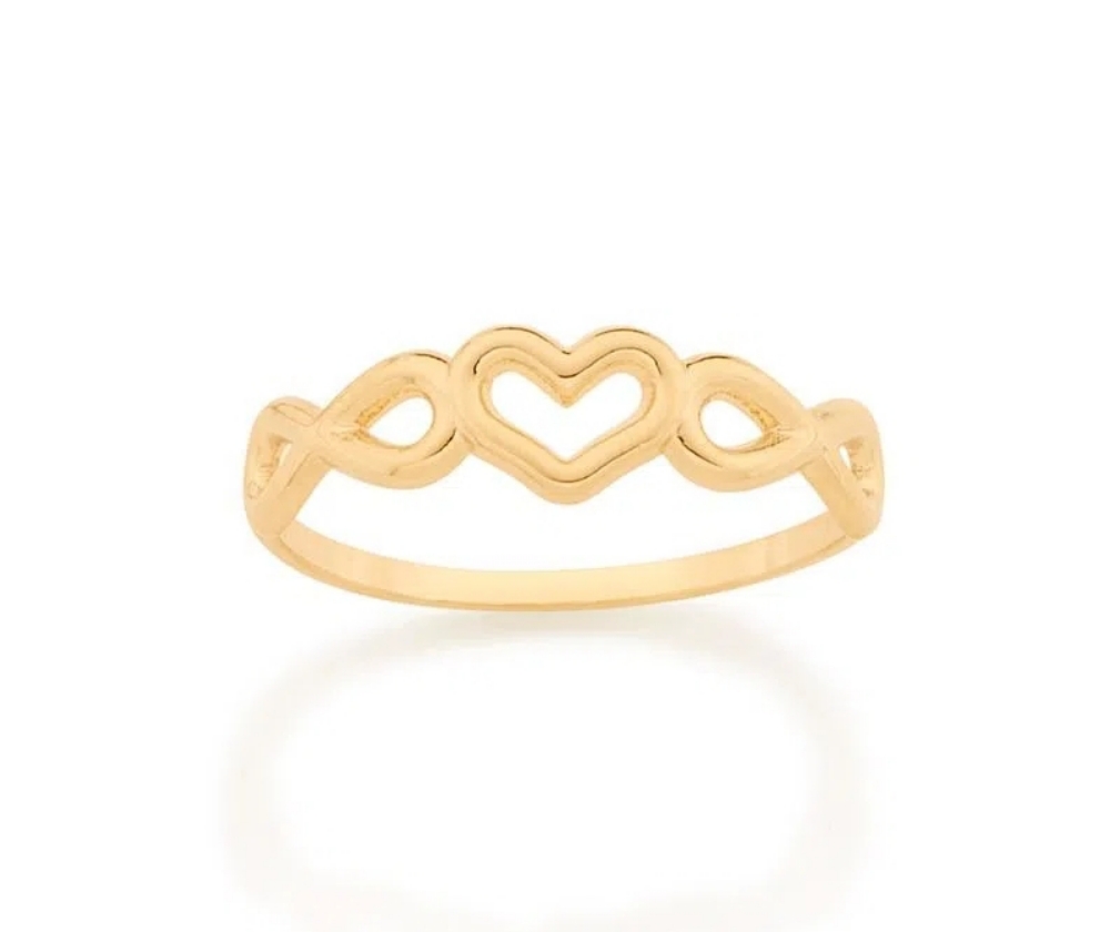 Anel amor eterno banhado a ouro18k Rommanel