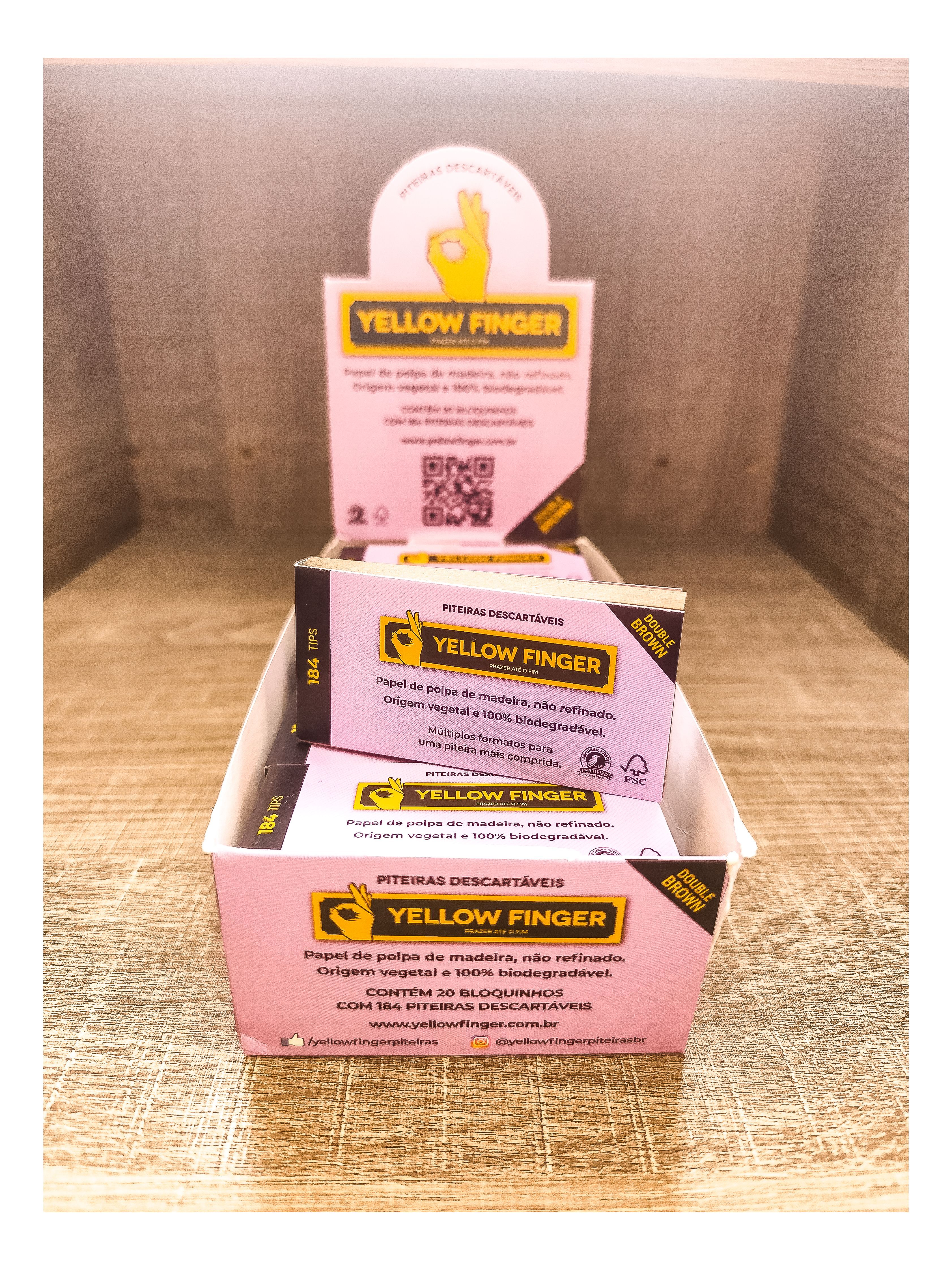 Piteira de Papel Brown Double Cotton Yellow Finger
