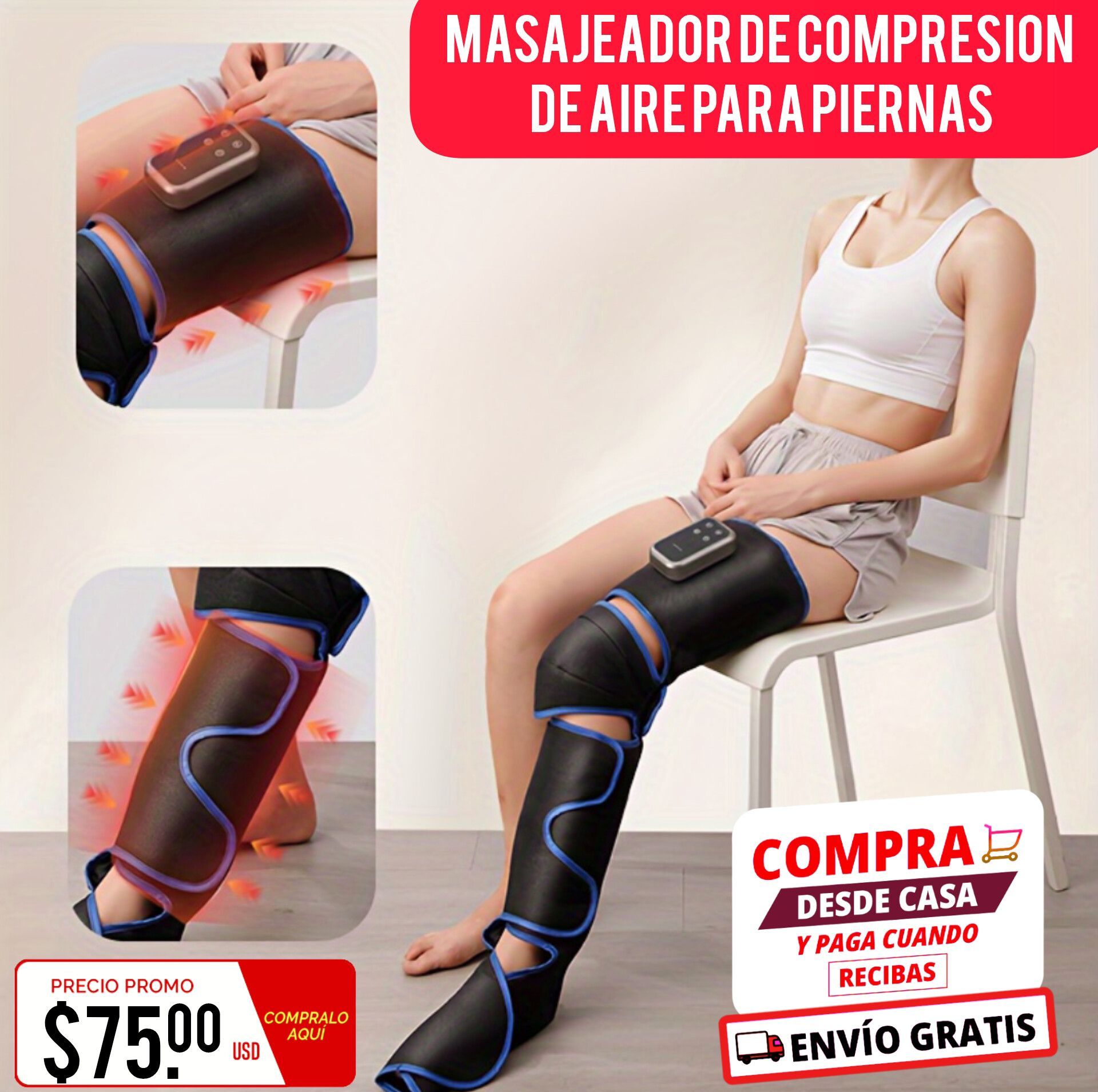 Masajeador de Compresión de Aire para Piernas: Alivio de Varices y Circulación Pro