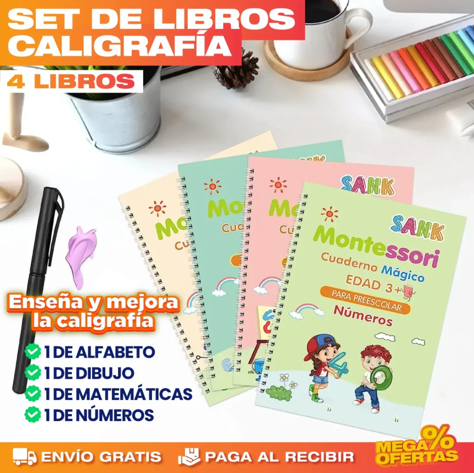 Kit de Caligrafía Magico Montessori para Preescolar 📦𝑬𝒏𝒗𝒊𝒐 𝑮𝒓𝒂𝒕𝒊𝒔