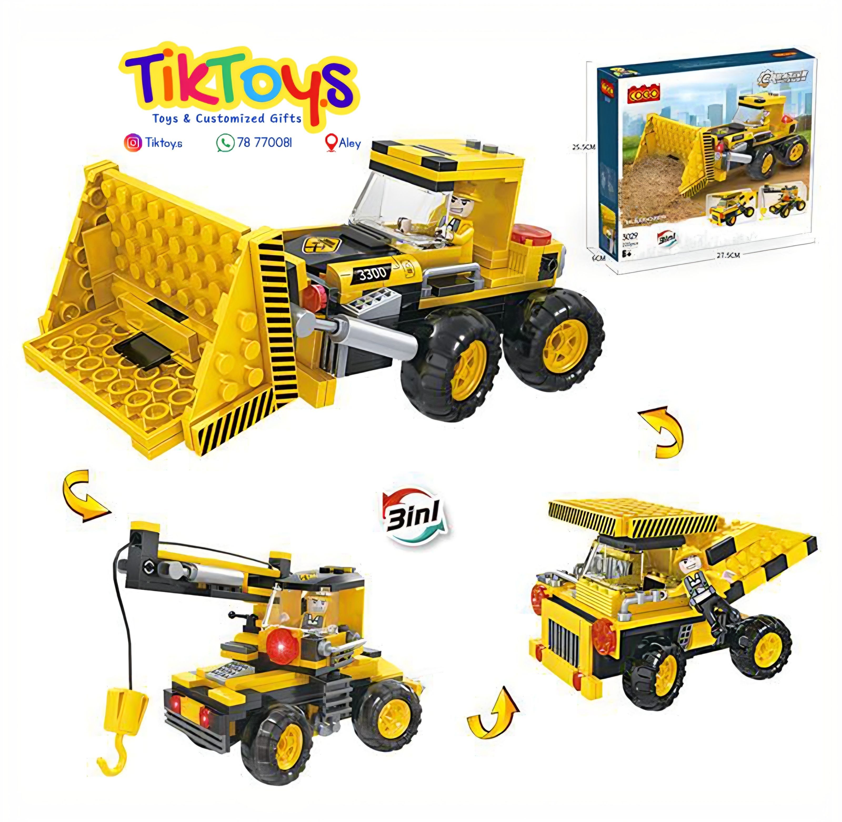 3in1 Bulldozer- Building Blocks