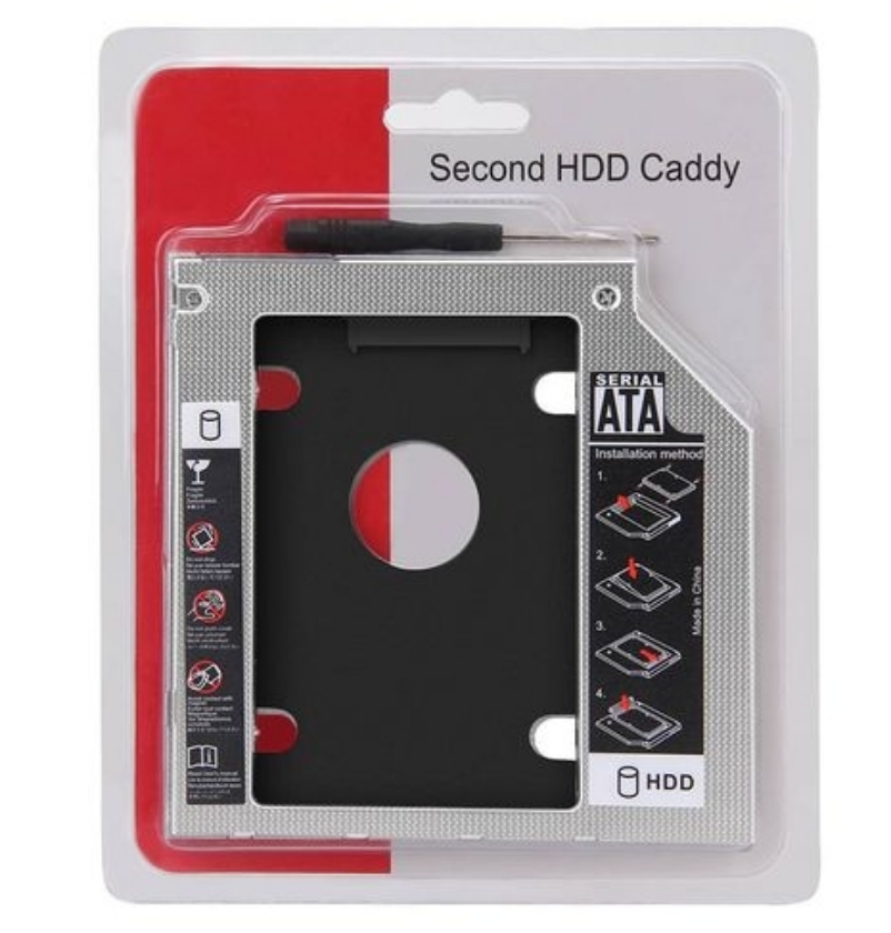 Adaptador Caddy 2nd para Disco Duro HDD SSD Sata CD DVD-ROM Universal 12.7mm