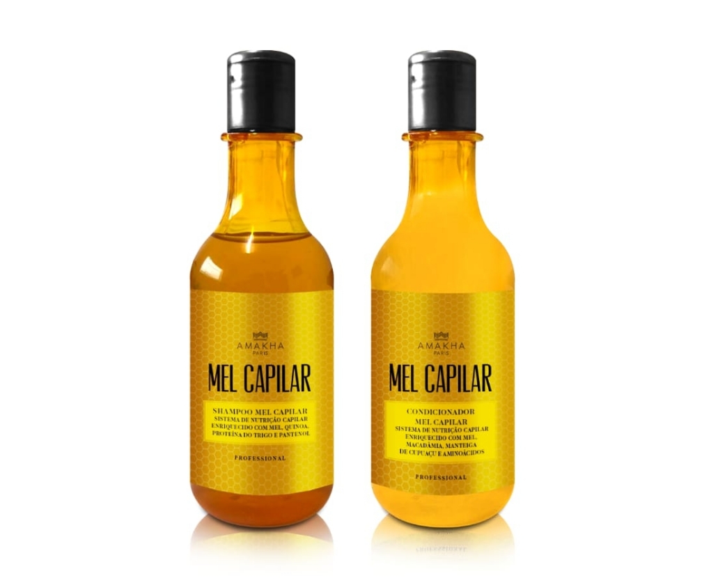 Kit Mel Com Shampoo e Condicionador.
