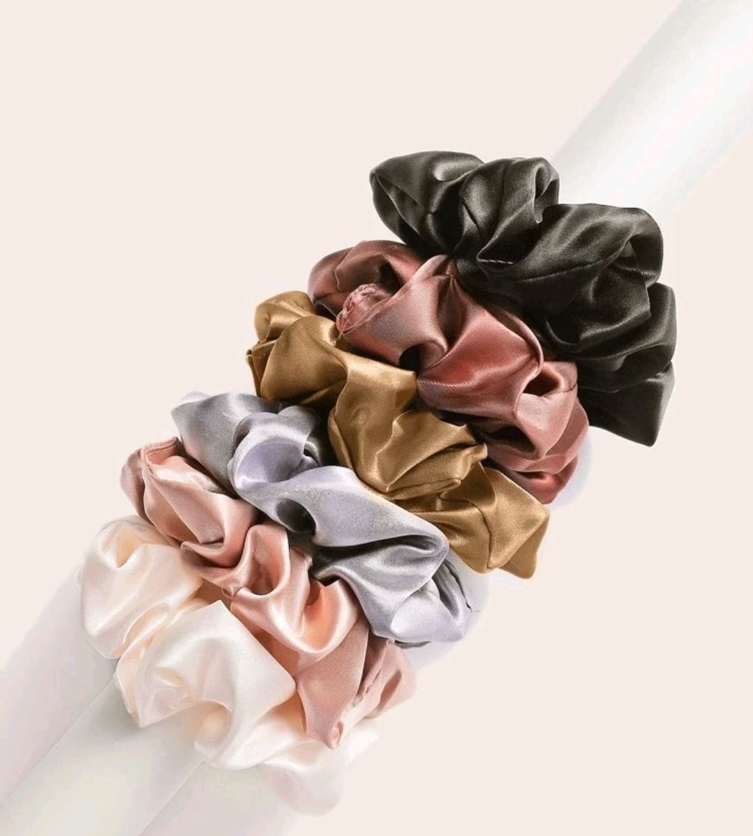 6 piezas/set de lazos de tela con temática de café Multicolor degradado, lazos elásticos para el cabello