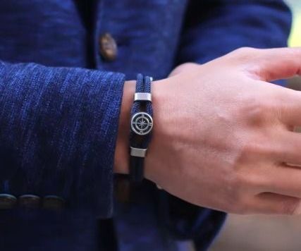 Pulsera de brújula para Hombre M 20.5cm 8.1Inch