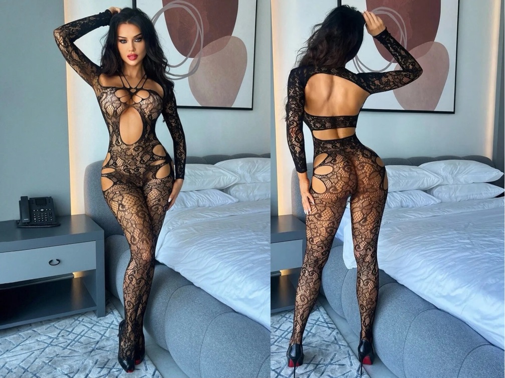 DANGEROUS LIAISON Cut-Out Lace Bodystocking
