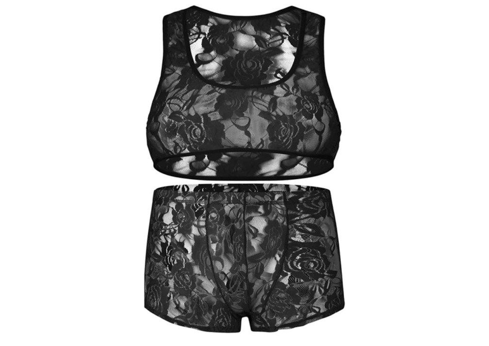 LACE ME UP Men’s Floral Lace Set