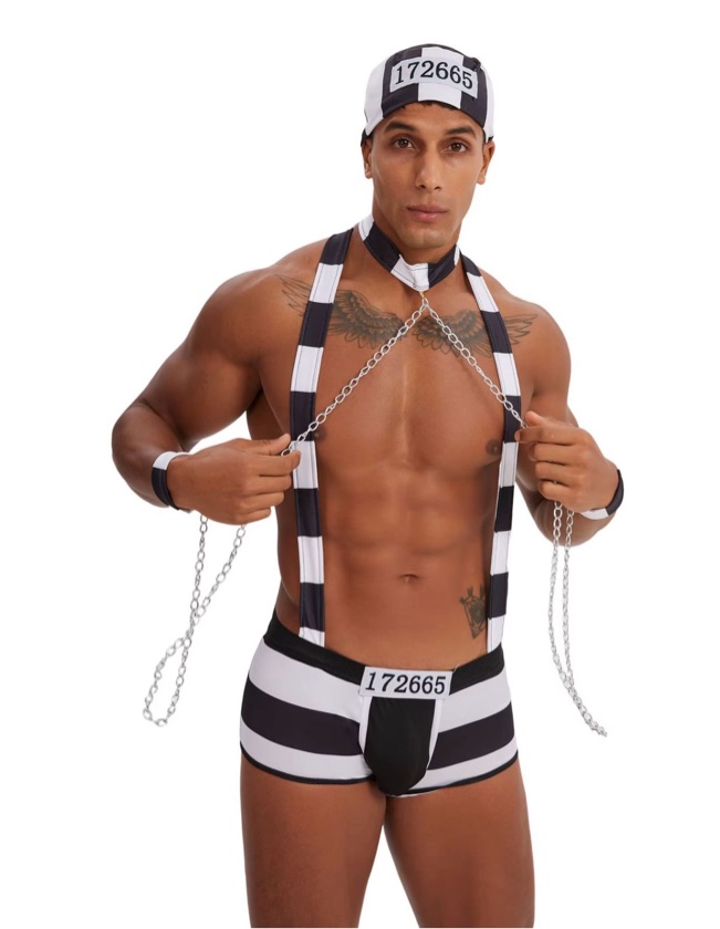 BAD INMATE Men’s Prisoner Costume Set