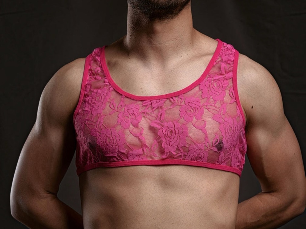 LACE ME UP Men’s Floral Lace Set | HOT PINK