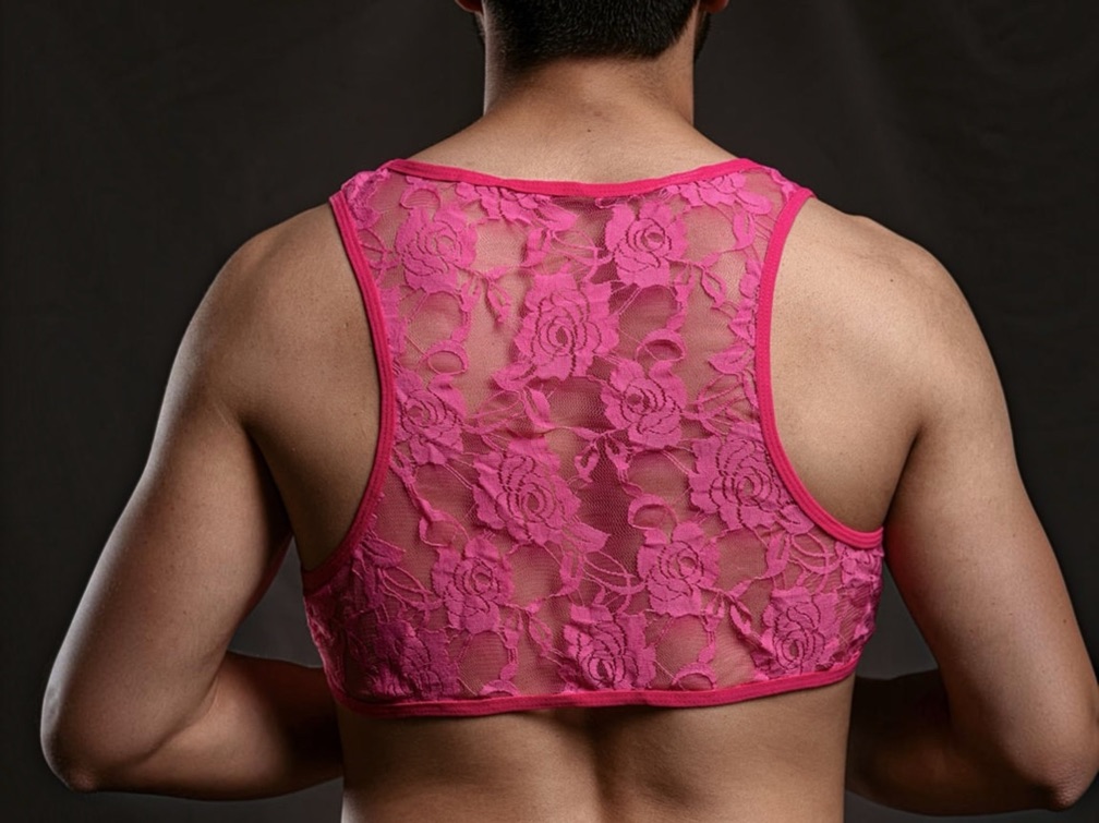 LACE ME UP Men’s Floral Lace Set | HOT PINK