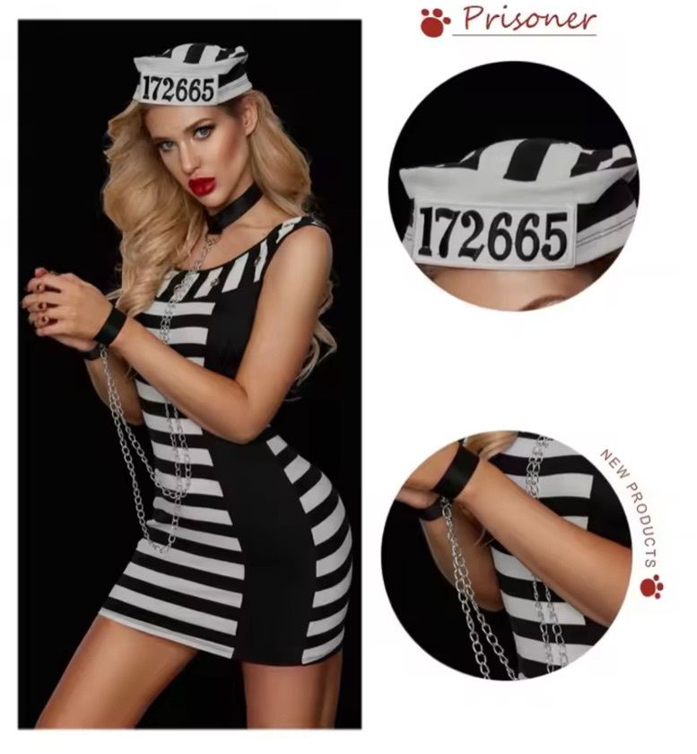 LOCKED UP Prisoner Mini Dress Set