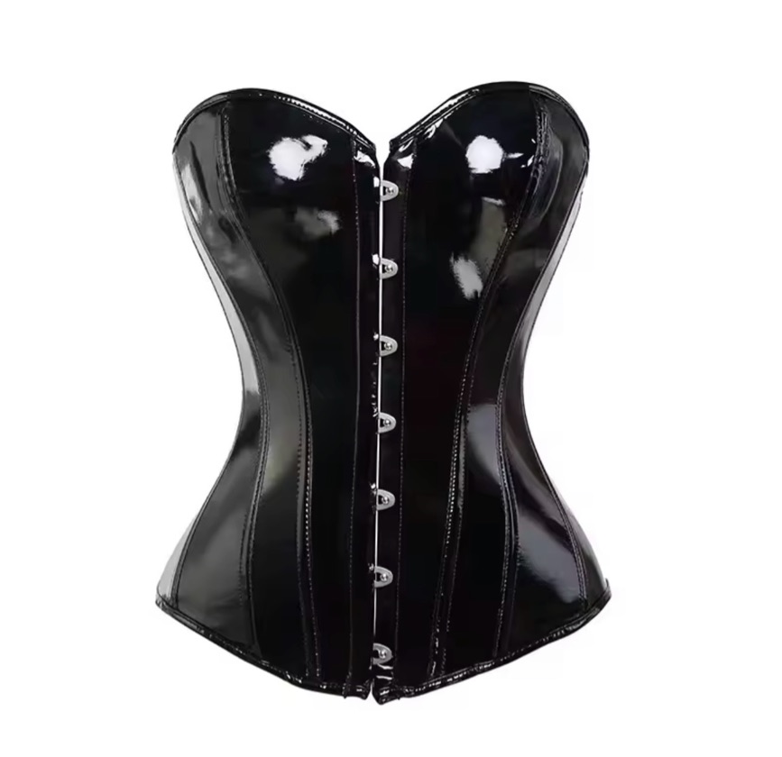 NOIR DOMME Patent Corset Set