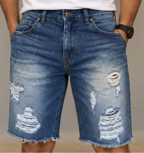 Bermuda Masc Destroyed Jeans 46