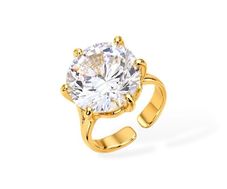 Anel Ouro 18k Solitário Regulável Virgínia